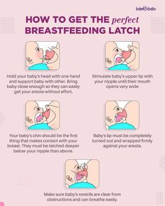 Perfect Breast Feeding Latch How To Latch Breastfeeding, Deep Latch Breastfeeding Tips, Breastfeeding Must Haves, Exclusively Breastfeeding, Introducing Solid, How To Breastfeed