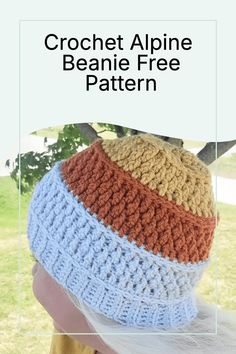 Create this beautiful crochet alpine stitch beanie with this free pattern!