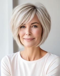 Hairstyles For Fine Hair, Kim Hair, Stacked Bob Hairstyles, Blonde Bob Hairstyles, Low Maintenance Haircut, Bob With Bangs