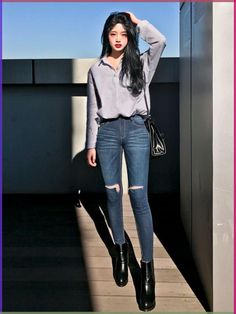 Korean Hairstyles, Korean Outfit Street Styles, Korean Casual Outfits, Korean Girl Fashion, Korean Fashion Trends, Ulzzang Fashion, Fashion Weeks, Looks Chic, Korea Fashion