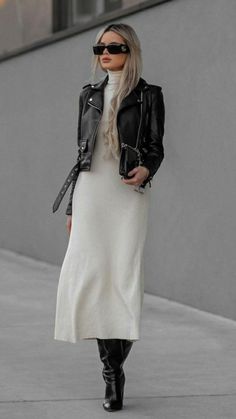 Chique Outfit, Casually Chic, Fall Ideas, Looks Chic, Style Mistakes, 가을 패션, Fall Fashion Outfits, Black Leather Jacket