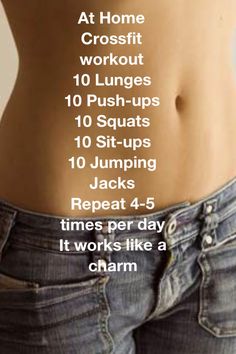 a woman's stomach with the words at home workout