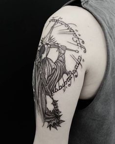 Lotr Sleeve, Rings Tattoo, Barcelona Tattoo, Amsterdam Tattoo, Woodcut Tattoo, Engraving Tattoo