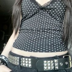 Studded Belt Outfit, Y2k School Outfits, Myspace Aesthetic, Instagram Post Idea, Band Au, Belt Outfit, Emo Girl Hairstyles, Everyday Fits, Emo Aesthetic