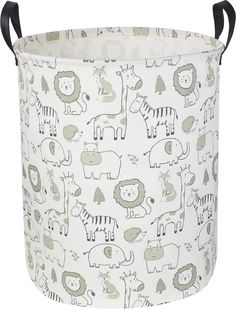 PRICES MAY VARY. Storage Bin Size:15.7(D) * 19.7(H) inches,perfect basket for baby nursery kid's toys bins,toy basket,baby hamper,baby basket and dirty clothes hamper for boys and girls. MATERIAL:The laundry basket is made of canvas and linen + waterproof PE coating lining ,and equip with two storng handles makes the laundry hamper easy to move,convenient and durable. FEATURE:The design of baby girls clothes hamper is fashionable and stylish.Collapsible laundry basket can be placed anywhere you Girls Jungle Bedroom, Baskets Nursery, Kids Toys Storage, Jungle Bedroom Decor, Baby Laundry Basket, Jungle Bedroom, Western Nursery, Baby Hampers, Clothes Washing