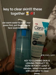 #larocheposay #cerave Cerave Lipbalm, Cerave Skincare Routine, Acne Routine, Saline Water, Face Skin Care Routine, Skin Care Routine Order, Black Skin Care, Skin Care Tutorial