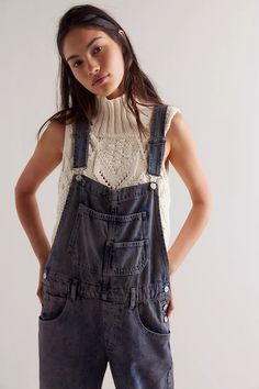 We The Free Ziggy Denim Overalls | Free People Overall Outfits, Pocket Detail, Powder Blue, Minimal Fashion, Tapered Legs, Boho Outfits, Wardrobe Staples