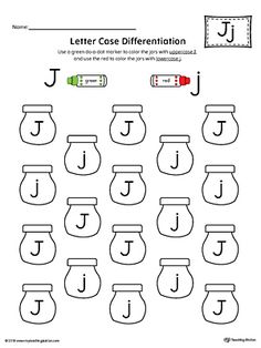 the letter j worksheet is filled with letters and numbers to help students learn how to