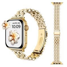 PRICES MAY VARY. Perfect Compatibility: Metal slim strap compatible with Apple Watch 42mm (Series 10),41mm (Series 9/8/7),40mm (series SE2/SE/6/5/4),38mm (series 3/2/1); Perfect replacement for all styles iWatch wrist band and fit 6.3"-7.9" wrist (160 mm-200 mm) High-Quality Materials: Handodo iwatch strap is made of high quality stainless steel, no corrosion and no rust. Water drop Shapes design makes your wristband more flexible to adjust the length and perfect fit. On the premise of durable quality, the new model is also lightweight and comfortable Multi-Color Options: Different apple watch band colors cater to the tastes of female or ladies and girls,imparting a unique and chic essence to their timepieces.And these watch bands are suitable for daily use, formal occasions and parties, a Apple Watch Bands Fashion, Apple Watch Bands Women, Rose Gold Apple Watch, Ultra Luxury, Shapes Design, Apple Watch 42mm, Bracelets Design, Rose Gold Beads, Wristband Bracelet