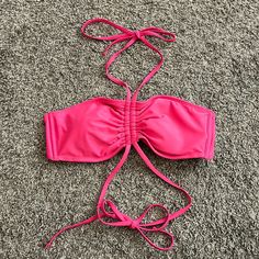 Shade And Shirt Bikini Top From Target. Size L. Ties Around Neck And Waist. Brand New So Cute Pink Bandeau Top For The Beach, Casual Pink Tops For Pool, Pink Beachwear Top For Pool, Pink Tops For Pool And Beach Season, Bandeau Tie Back Top For Beach, Bandeau Tie-back Top For Beach, Bandeau Top With Tie Back For Beach, Spring Halter Neck Top For Pool, Halter Neck Top For Spring Pool Party