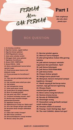 the box question for pernah and gak pernah