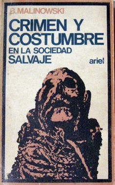 an old book cover with the words crimien y costume en la sociedad salvaje