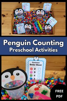 FREE Printable Penguin Counting Preschool Activities as part of this fun feed the penguin sensory bin preschool kids will love! Perfect if you need a penguin themed sensory bin, penguin sensory activity, penguin sensory play, penguin sensory table, penguin sensory activities, penguin counting preschool, penguin counting activity, penguin counting game, penguin counting activities, penguin learning activities preschool, penguin learning activities kids, or penguin learning activity.