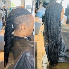 Box Braids On Short Hair, Undercut Braids, Braids On Short Hair, Box Braids Shaved Sides, Short Hair Shaved Sides, Mohawk Braids, Embrace Natural Hair, Side Hairstyle