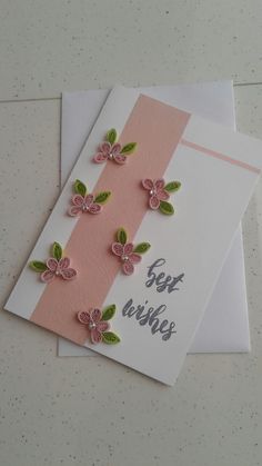 two greeting cards with pink flowers on them