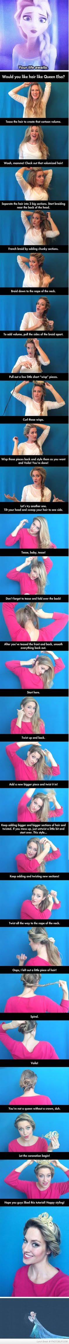 How To Style Your Hair Like Elsa From Frozen Queen Elsa, Hair Envy, How To Style