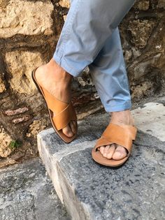 Mens Sandals X, Leather Sandals, X Sandals, Slides Sandals, Flat Sandals, Brown Sandals, Gift for Him, Made from Genuine Leather in Greece. #Sandals #Sandalsmen #leathersandalsmen #menssandals #mensleathersandals #men #formen #giftformen #mensfashion #mensstyle #sandals #leathersandals Sandal Kulit, Sandals Flat