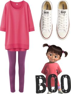 Disney fans might get a simple easy outfit for their Halloween night, even with your Converse shoes. Sweet and cute just like BOO. Disney Bound Outfits Couples, Last Minute Kostüm, Costumes Faciles, Boo Costume, Disney Bound Outfits Casual, Meme Costume, Disney Bounds