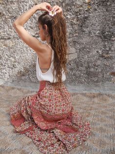 Funky Fits, Fem Style, Content Photos, Hippie Women, Bohemian Maxi Skirt, Getaway Dress, Beach Ootd, Colorful Maxi Dress, Boho Summer Outfits