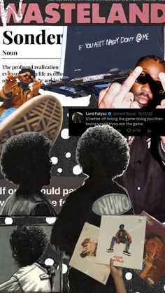 a collage of photos with the words wasteland on it and images of black people