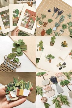 several different pictures with plants and magnets on them in various stages of being made