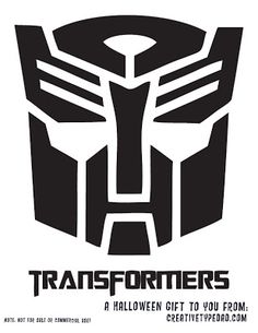 a black and white image of the face of a transformer from the movie's logo