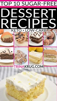 the top 10 sugar - free dessert recipes for keto and low carb diets