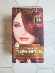 L'oreal Paris Superior Preference Fade Defying Color ~ RR04 INTENSE DARK RED. New Paris, L Oreal, Loreal Paris, Dark Red, New Look, Serum, Hair Color, Conditioner, Paris