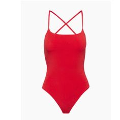 Never Worn One Clasp Is Broken. Still Has One Functional Clasp Too Big On Me Red Seamless Bodysuit For Summer, Seamless Red Bodysuit For Summer, Strappy Stretch Red Swimwear, Slim Bodysuit, Zara Bodysuit, Bodysuit Shirt, Ruffle Bodysuit, Bodysuit Lingerie, White Halter Maxi Dress