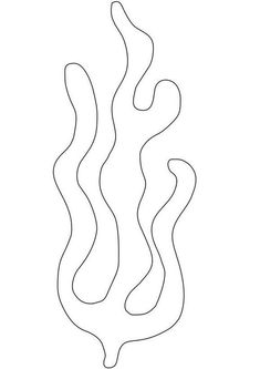 the outline of a seaweed is shown in black and white on a white background