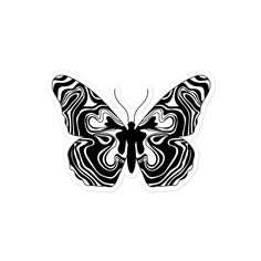 a black and white butterfly on a white background