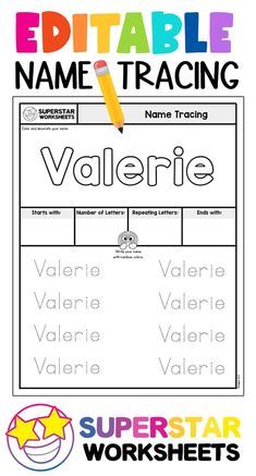 the editable name tracking worksheet for valerie