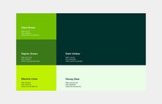 a green and white business card