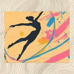 This canvas wall art captures the elegance of rhythmic gymnastics with ribbons. Featuring fluid shapes in pink, blue, and yellow, it adds a touch of vibrant energy to any space. Perfect for sports enthusiasts and art lovers alike. ✅ Hanging hardware included. ✅ Cotton and polyester canvas composite. ✅ Special proprietary coating. ✅ Highest quality images using UL-certified Greenguard Gold inks. ✅ Made from sustainably sourced materials. ✅ Wood from FSC certified renewable forests. 🛒 How to purc Gymnastics Illustration, Fluid Shapes, Sports Decor, Office Artwork, Sports Decorations, Rhythmic Gymnastics, Gold Ink, Stretched Canvas, Gymnastics