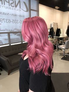 Peekaboo Hair Color On Blond Hair, Pink Hair Full Head, Blonde Hair Pink Balayage, Cool Pink Hair Color, Strawberry Pink Hair Color, Latina With Pink Hair, Pink Hair Colour Ideas, Pink Color Melt Hair, Hair Colour Ideas Pink