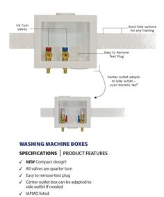 two different types of electrical boxes with instructions on the front and back side, labeled