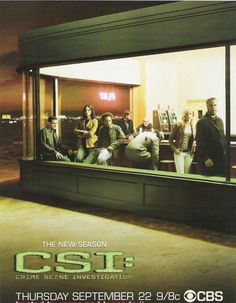 a group of people standing in front of a store window with the caption cst8