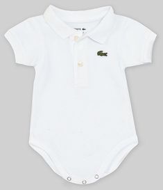 Lacoste Baby 6-12 Months Short Sleeve Organic Cotton Pique Polo Bodysuit | Dillard's Classic Cotton Fitted Bodysuit, Green Fitted Short Sleeve Bodysuit Casual, Casual Green Short Sleeve Bodysuit, Polo Bodysuit, Baby Outfits, Short Sleeve Bodysuit, Dillard's, Baby Care, 12 Months