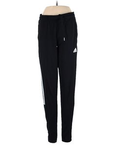 Adidas Track Pants Size: X-Small Black Activewear - used. 100% POLYESTER, Cropped, Low Rise | Adidas Track Pants - Low Rise: Black Activewear - Size X-Small Black Track Pants, Adidas Track Pants, Black Activewear, Adidas Track, Active Wear For Women, Track Pants, Low Rise, Active Wear, Women Handbags