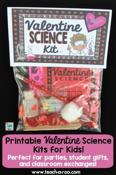 printable valentine science kit for kids perfect for parties, student gifts, and classroom exchange