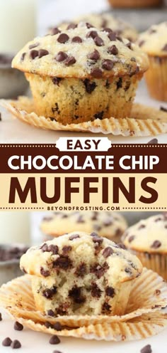 Look no further than the BEST chocolate chip muffins! You're going to love this breakfast idea. Super moist, fluffy, and filled with chocolate in every bite, these easy homemade muffins are a delightful brunch recipe, too! Beyond Frosting, Mini Chocolate Chip Muffins, Buttermilk Muffins, Bakery Breakfast, Cheesecake Oreo