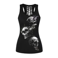 Item Type:TopsGender:WomenMaterial:Spandex,PolyesterFabric Type:KnittedStyle:Punk StyleTops Type:Tank TopsPattern Type:PrintClothing Length:Regularmaterial :88% polyester, 12%spandexcolor:20 colorsstyle:print/fashionseason:summerprint:skullsize:s/m/l/xl Size (cm) Length Waist Chest Hips S / M 58 56 - 76 68 - 88 76 - 98 L / XL 60 62 - 84 74 - 92 82 - 104 Tight Tank Top, Skull Tank, Vest Tops, Skull Clothing, Long Tank Tops, Style Rock, Vintage Skull, Top Clothing, Floral Skull