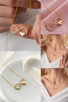 Infinity Heart Name Necklace, 14K Solid Gold Infinity Necklace, Personalized Name Necklace, Infinity Necklace, Gifts For Her, Love Necklace Infinity Shape Fine Jewelry Necklaces For Wedding, Fine Jewelry Infinity Necklaces For Wedding, Infinity Shape Wedding Necklaces In Fine Jewelry Style, 14k Gold Infinity Necklace For Wedding, Fine Jewelry Infinity Necklace For Wedding, Yellow Gold Infinity Necklace For Wedding, Wedding Yellow Gold Infinity Necklace, Infinity Necklace For Anniversary On Valentine's Day, Yellow Gold Infinity Necklace For Valentine's Day