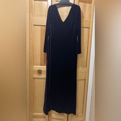 This Was Originally Purchased For What Was To Be A November Wedding That Got Changed To April. Very Comfortable And Elegant. It Measures About 60” From Shoulder To Hem. There Is A Small Part Of The Hem That Came Down Which Didn’t Bother Me At The Time Because I If I Had Worn It I Would Have Had To Have It Shortened. Elegant Ralph Lauren Wedding Dress, Ralph Lauren V-neck Evening Dress, Ralph Lauren Long Sleeve Party Dresses, Fitted Classic Ralph Lauren Dress, Classic Fitted Ralph Lauren Dress, Purple Velvet Gown, Green Flowy Dress, Denim Maxi Dress, November Wedding