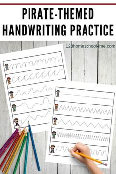 the printable handwriting practice sheet for kids to learn how to write and draw with pencils