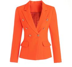 Introducing you to confidence in blazer form. Our bright, bold blazer collection is fitted through the waist with perfectly placed buttons for your pleasure. You will basically drip flavor everywhere you go! Material: Cotton Blends, Polyester. Very Slim Cut, Go up 1 Size. Arms are cut very slim Sizes Available: S-2X. Please Note - Bink&Bougie does not offer rush shipping. All Blazer orders are processed and fulfilled within 5-7 BUSINESS DAYS. Also, due to high volume and demand of certain sizes Orange Blazer, Slim Fit Blazer, Girls Outerwear, Slim Fit Blazers, Classic Blazer, Velvet Blazer, Fitted Blazer, Breasted Blazer, Double Breasted Blazer