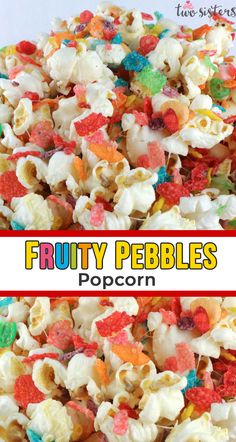 fruity pebbles popcorn is an easy snack for kids to make