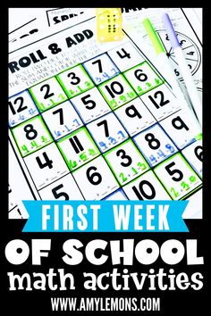 the first week of school math activities for kids to practice their numbers and counting skills