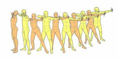 an image of a group of people with arms and legs in different positions, all holding on to the same person's arm