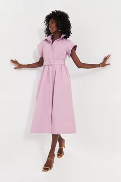 Lilac Chloe Dress | Tuckernuck Moire Pattern, Moire Fabric, Tuckernuck Dress, Wing Sleeves, Belt With Buckle, Chloe Dress, Cocktail Attire, Dress Shirt Sleeves, Caftan Dress